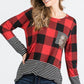 Buffalo Plaid Stripe Long Sleeve Top - Southern Sassy Boutique