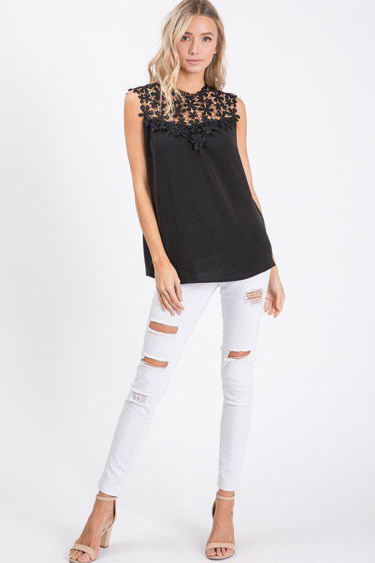 Image: Crotcht Lace Top Black | Southern Sassy Boutique