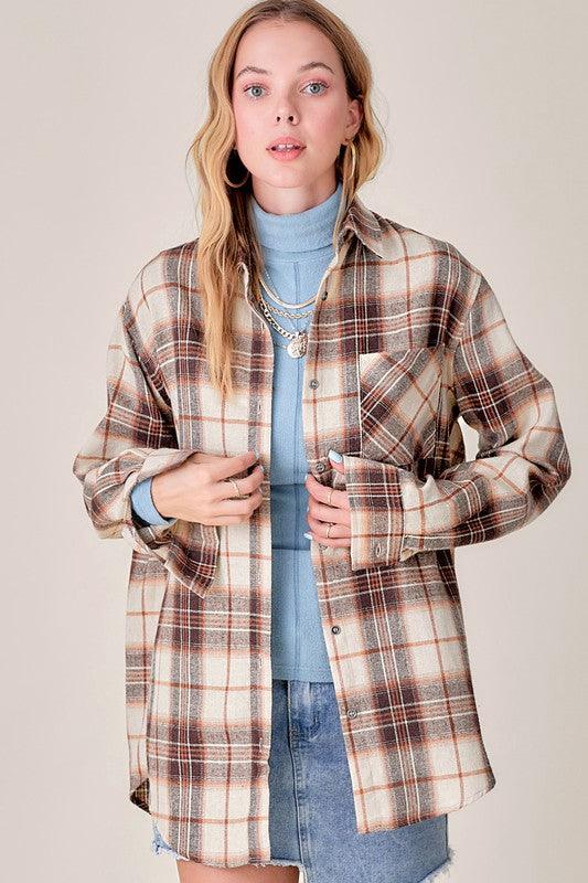 Button Down Flannel Shirt - Southern Sassy Boutique