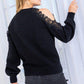 Cold Shoulder Lace Sweater - Southern Sassy Boutique