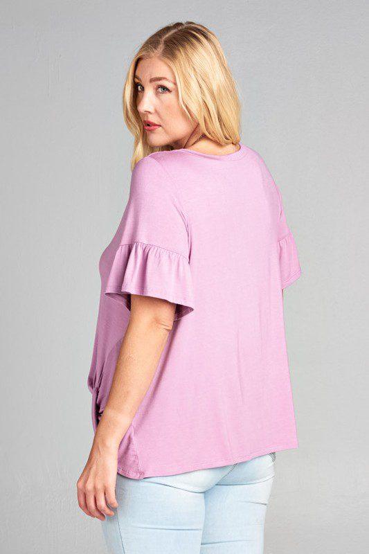 Curvy Casual Side Twist Knit Top - Southern Sassy Boutique