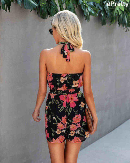 Floral Print Romper - Southern Sassy Boutique