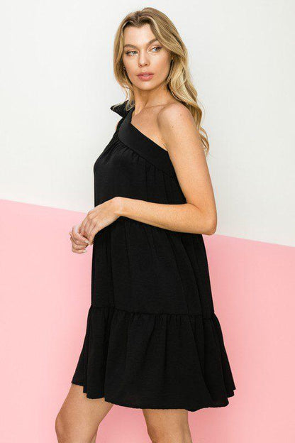 One Shoulder Tier Dress - Southern Sassy Boutique