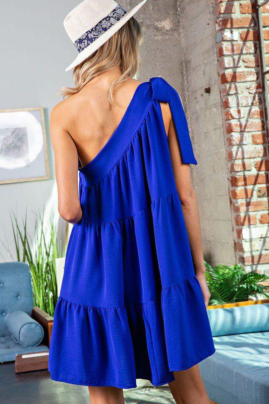 One Shoulder Tier Dress - Southern Sassy Boutique