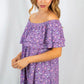 Floral Print Cold Shoulder Knit Top - Southern Sassy Boutique