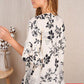 Floral Print V-neck Top With Ruffled Sleeves - Southern Sassy Boutique
