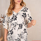 Floral Print V-neck Top With Ruffled Sleeves - Southern Sassy Boutique