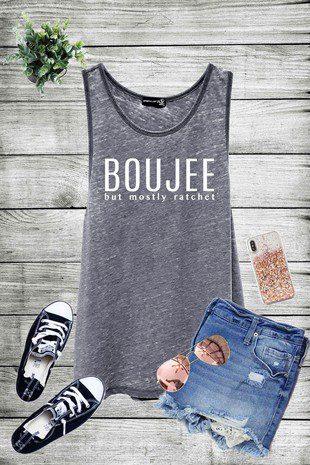 Image: Screen Print Tank Top Charcoal/Black | Southern Sassy Boutique