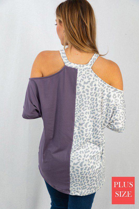 Cheetah Print Off Shoulder Knit Top - Southern Sassy Boutique