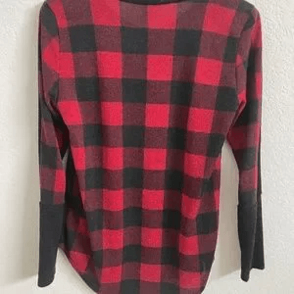 Buffalo Plaid Pocket Long Sleeve Top - Southern Sassy Boutique