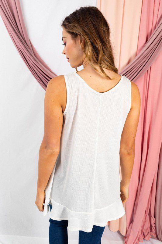 Thermal Strappy Knit Tank Top - Southern Sassy Boutique