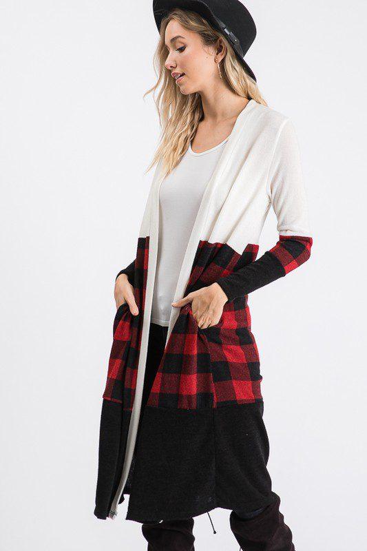 Buffalo Plaid Cardigan - Southern Sassy Boutique