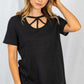Image: Solid Strappy Knit Top Black | Southern Sassy Boutique