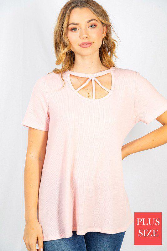 Image: Solid Strappy Knit Top Pink | Southern Sassy Boutique