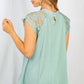 Solid Knit Top With Lace Detail - Southern Sassy Boutique