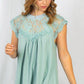 Solid Knit Top With Lace Detail - Southern Sassy Boutique