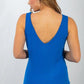 Image: Solid Knit Tank Top with Criss Cross Straps Cobalt Blue | Southern Sassy Boutique