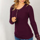 Knit Henley Scoop Neck Top - Southern Sassy Boutique