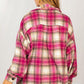 Long Sleeve Flannel Woven Shirt Jacket - Southern Sassy Boutique