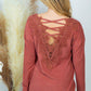 Long Sleeve Solid Knit Top, Back Detail - Southern Sassy Boutique