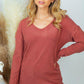 Image: Long Sleeve Solid Knit Top