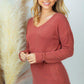 Long Sleeve Solid Knit Top, Back Detail - Southern Sassy Boutique