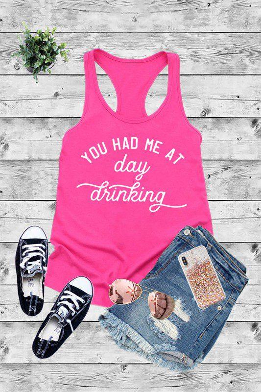 Image: Day Drinking Tank Top Hot Pink | Southern Sassy Boutique