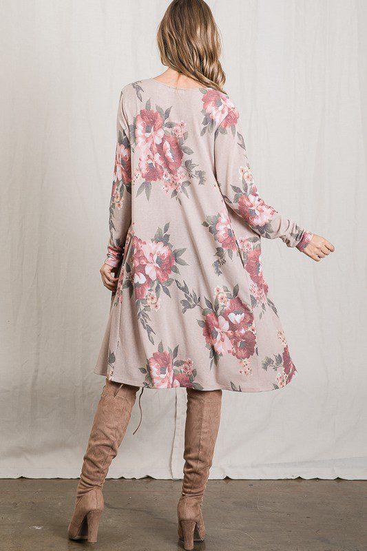 French Terry Floral Cardigan - Southern Sassy Boutique