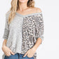 Leopard & Grey Waffle Block Top - Southern Sassy Boutique