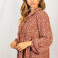 Floral Print Top With Front Tie - Southern Sassy Boutique