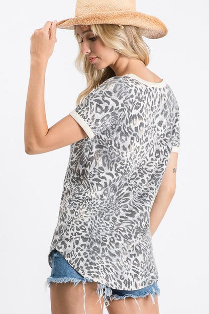 Animal Print Knit Top - Southern Sassy Boutique