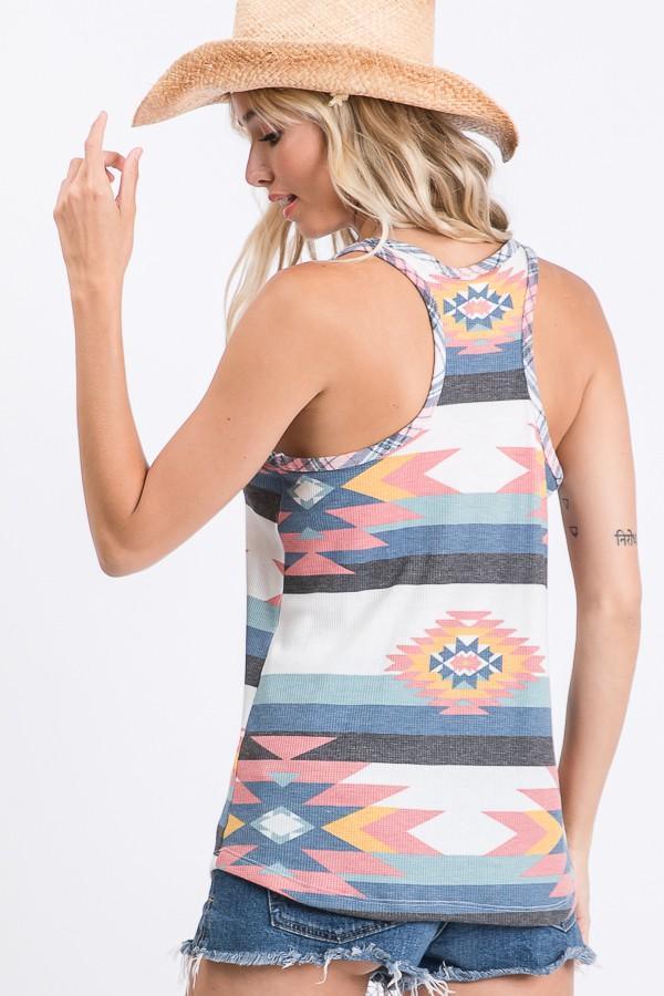 Aztec Print Tank Top - Southern Sassy Boutique