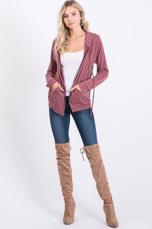 Image: Sequence Hoddie Sweatshirt Burgundy | Southern Sassy Boutique