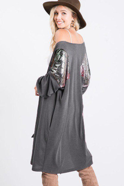 Iridescent Sequence Maxi Cardigan - Southern Sassy Boutique