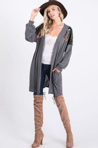 Iridescent Sequence Maxi Cardigan - Southern Sassy Boutique