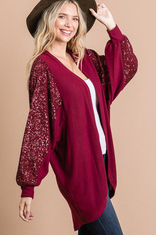 Sequence Detailed Sleeve Cardigan - Southern Sassy Boutique