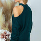 Long Sleeve Knit Top Open Shoulder - Southern Sassy Boutique