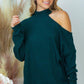 Long Sleeve Knit Top Open Shoulder - Southern Sassy Boutique