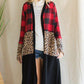 Color Block And Animal Print Cardigan - Southern Sassy Boutique