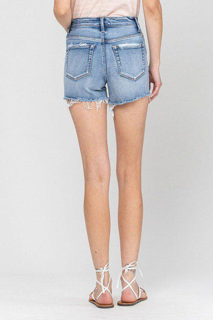 High Ride Distressed Denim Shorts - Southern Sassy Boutique