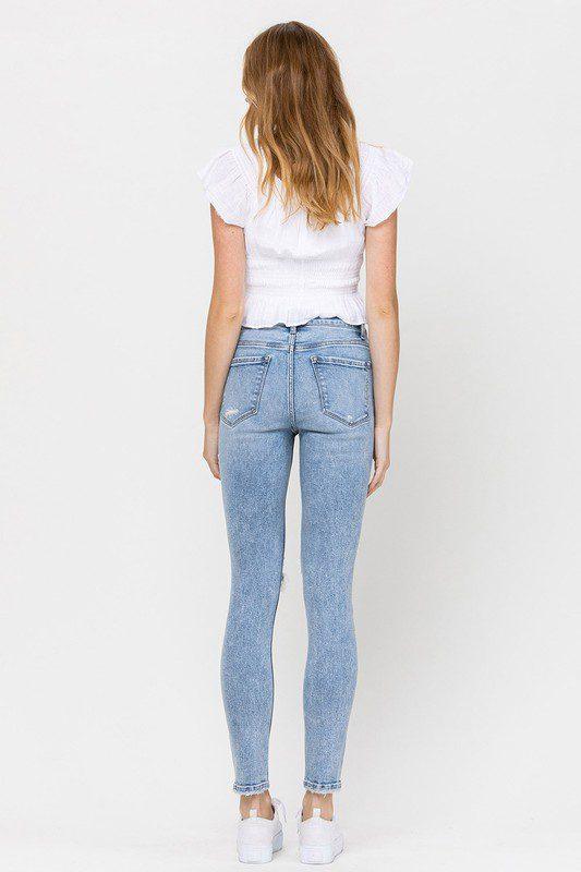 High Rise Distressed Ankle Skinny Jeans - Southern Sassy Boutique