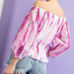 Tie-Dye Eyelet Off Shoulder Top - Southern Sassy Boutique