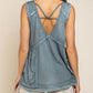 V-neck Tank Top with Stud Trim - Southern Sassy Boutique