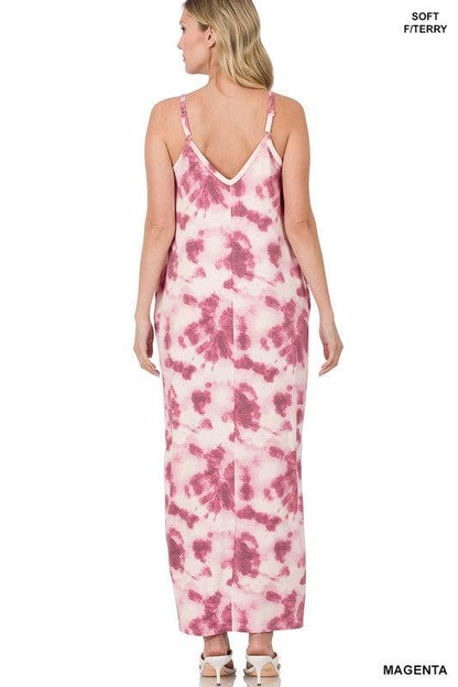 Soft French Terry Tie Dye Maxi Dress - Southern Sassy Boutique