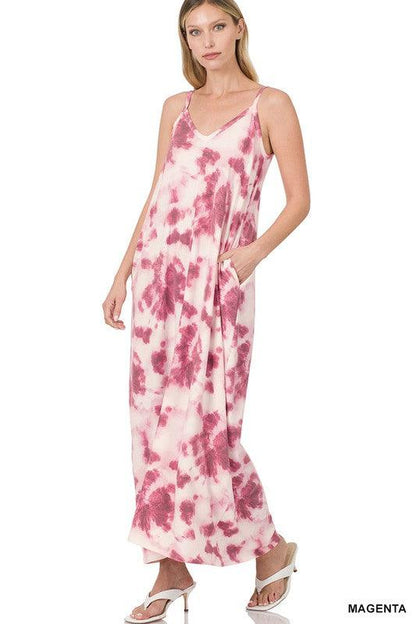 Soft French Terry Tie Dye Maxi Dress - Southern Sassy Boutique