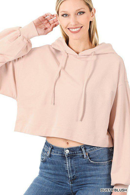 Image: Cropped Hoodie Dusty Blush | Southern Sassy Boutique