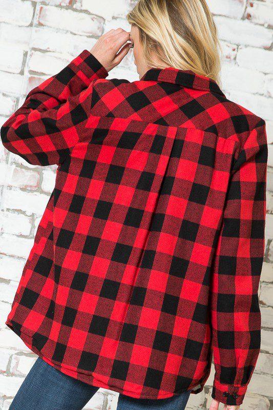 Plaid Fleece Flannel - Southern Sassy Boutique