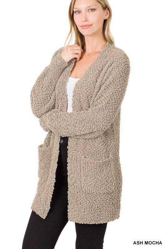 Image: Soft Long Sleeve Cardigan Ash Mocha | Southern Sassy Boutique