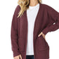 Image: Open Waffle Knit Cardigan Eggplant | Southern Sassy Boutique