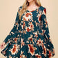 Floral V-Neck Tiered Midi Dress - Southern Sassy Boutique